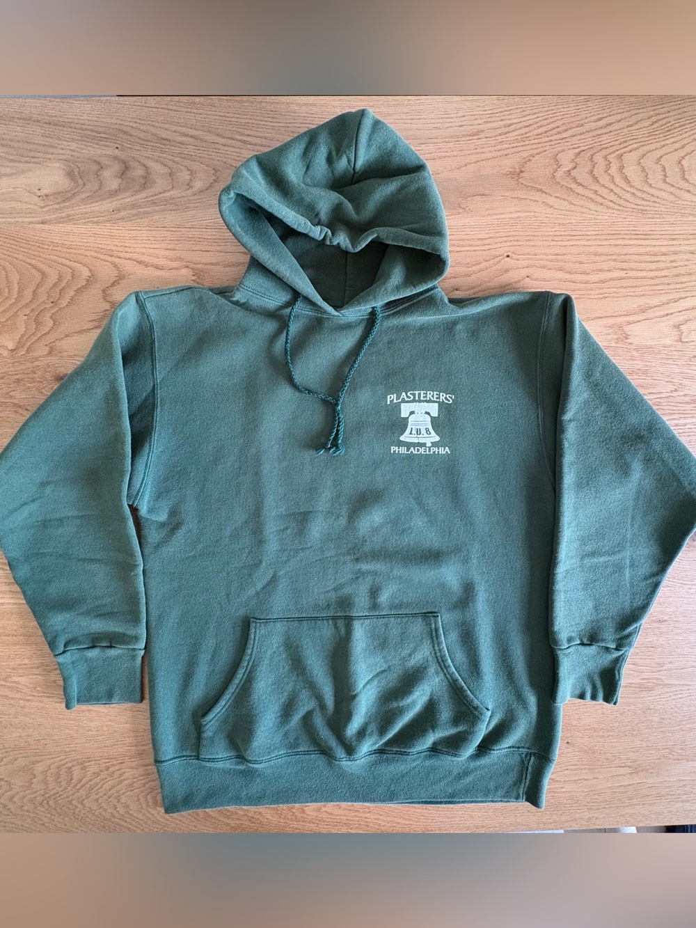 VTG Eagle USA Plasterers Local 8 Philadelphia Heavyweight Hood M Green USA Made